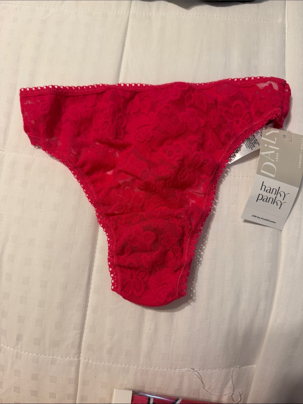 Hanky Panky Red Floral Lace Bikini and V-Kini